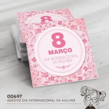 Adesivo Quadrado Dia Internacional Mulher - 00697