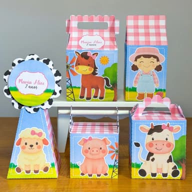 PEGUE E MONTE - Kit Festa FAZENDINHA MENINA - Decoração de Festa | Lembrancinhas | Aniversário | Personalizados