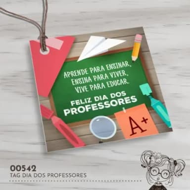 Tag Quadrada Dia dos Professores - 00542