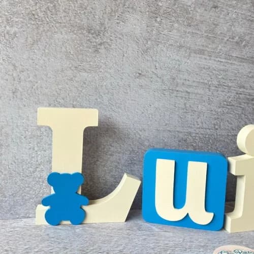 Blocos Nome Ursinho - Decoração de Quarto de Bebê e Infantil