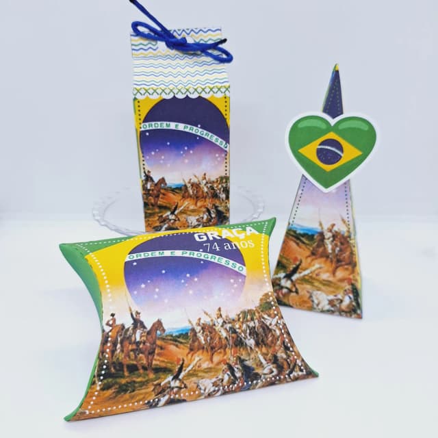 PEGUE E MONTE - Kit Festa BRASIL - Decoração de Festa - Caixinhas Personalizadas