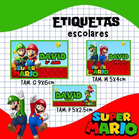 60 Etiquetas Mario