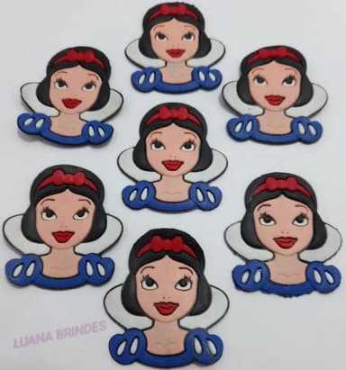 Aplique Branca de Neve de Borracha -pct C/6 Unid