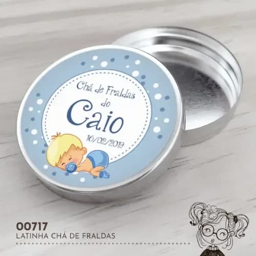 Latinha Adesivada Chá de Fraldas - 00717