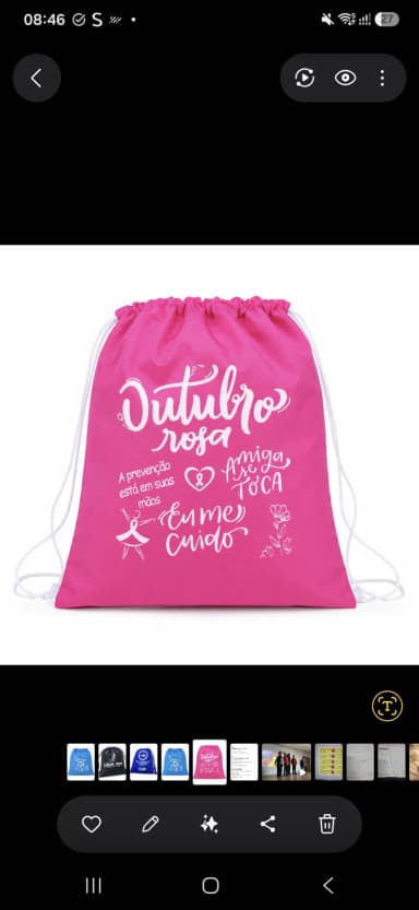 Outubro Rosa  Mochila para Brinde Personalizada