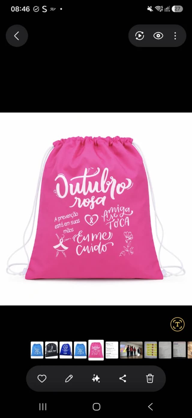 Outubro Rosa  Mochila para Brinde Personalizada