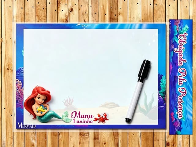Lousa Magica Infantil Personalizada da Sereia Ariel