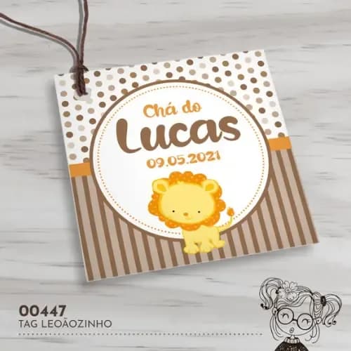 Tag Quadrada Leãozinho - 00447