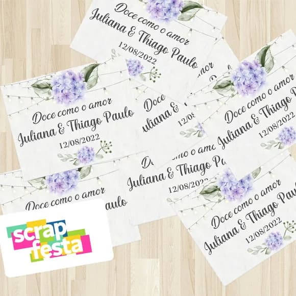 Adesivo Personalizado Retangular Festa Casamento