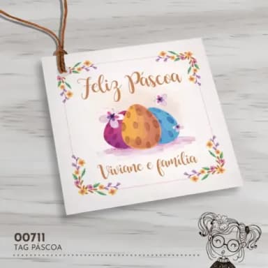 Tag Quadrada Páscoa - 00711