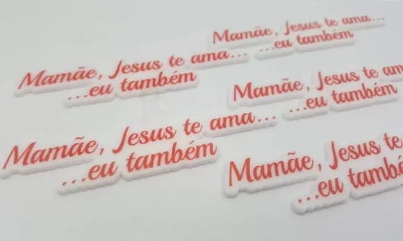 Placa Mamãe, Jesus Te Ama Eu Também Acrílico Uv