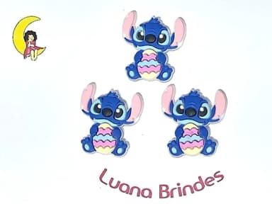 Aplique Stitch Pascoa Emborrachado Pacote com 6 Unidades