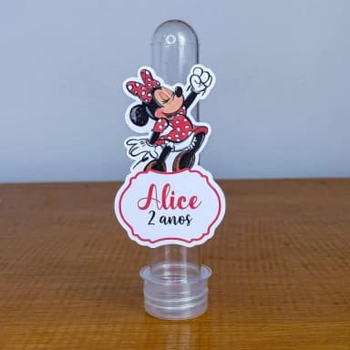 Apliques para Tubetes Personalizados MINNIE VERMELHA - Decoração de Festa | Lembrancinhas | Aniversário | Personalizados
