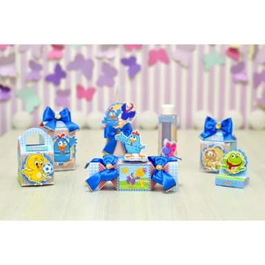 Kit 60 Lembrancinhas Galinha Pintadinha Azul