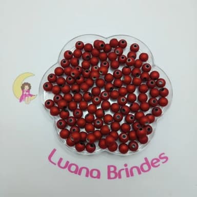 Bolinha Emborrachada Vinho Metalizada 8mm Pct 100 Unidades
