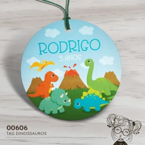 Tag Redonda Dinossauros - 00606