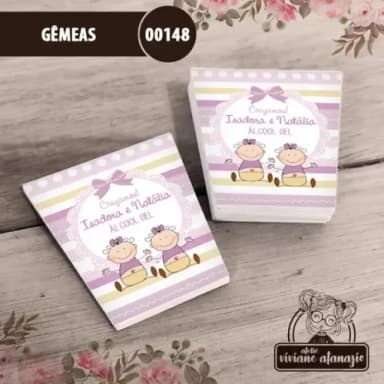 Adesivo Bisnaga Álcool Gel Gêmeas - 00148