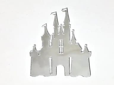 Apliques Castelo de Acrílico Espelhado 5cm Pacotes com 4 Uni