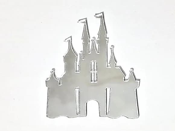Apliques Castelo de Acrílico Espelhado 5cm Pacotes com 4 Uni