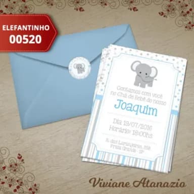 Convite Elefantinho - 00520
