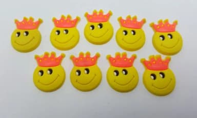 Aplique de Carinha Feliz Emborrachado de 2cm- 10 Unidades