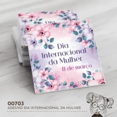 Adesivo Quadrado Dia Internacional Mulher - 00703