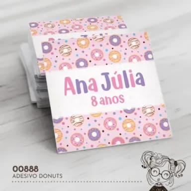 Adesivo Quadrado Donuts - 00888