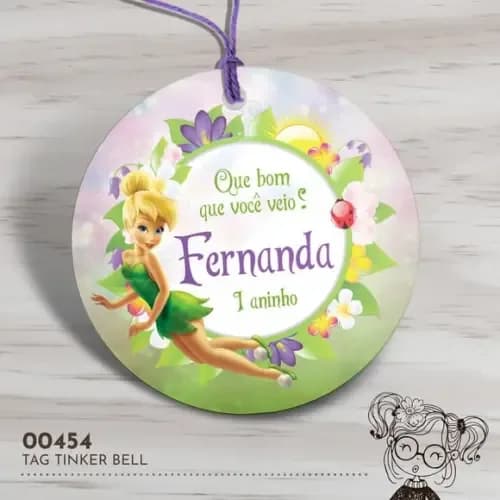 Tag Redonda Tinker Bell - 00454