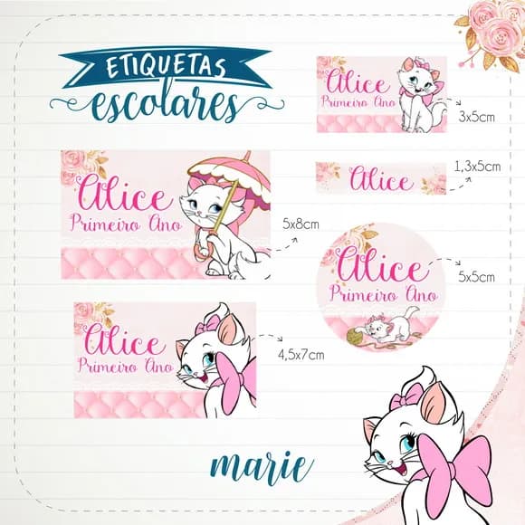 60 Etiquetas Escolares Personalizadas Prova D'agua
