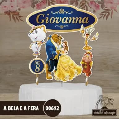 Topo de Bolo A Bela e a Fera - 00692
