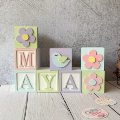 Tons Pastel Cubos 6x6cm Ts- Decoração Bebê