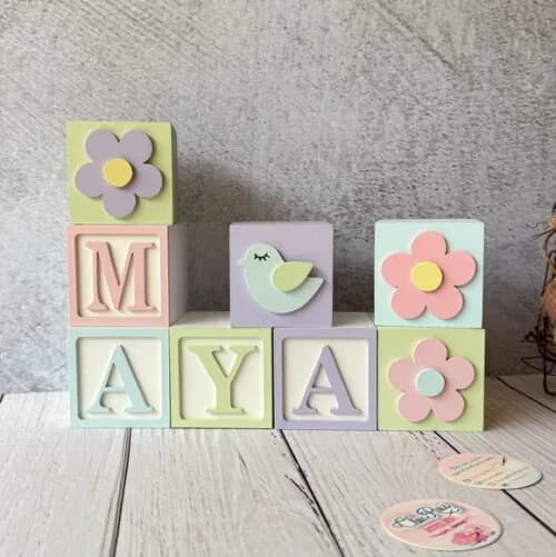 Tons Pastel Cubos 6x6cm Ts- Decoração Bebê
