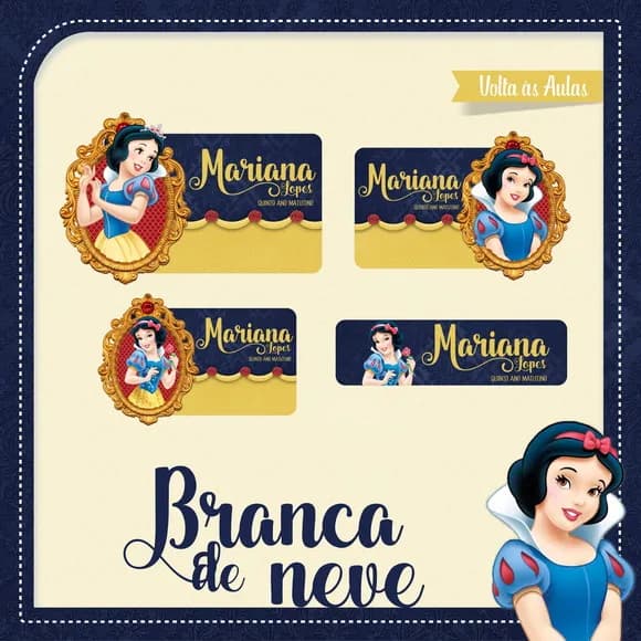 60 Etiquetas Branca de Neve