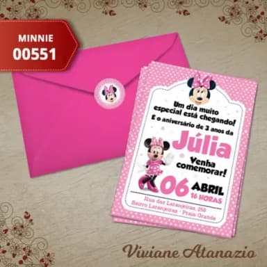 Convite Minnie - 00551
