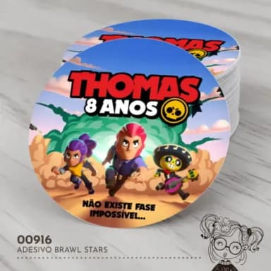 Adesivo Redondo Brawl Stars - 00916