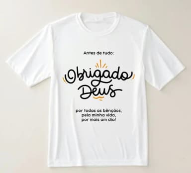 Camiseta Obrigado Deus Cristã, Religiosa e Inspiradora