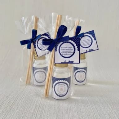 Lembrancinha Nascimento Aromatizador Ursinho Rei Bege e azul