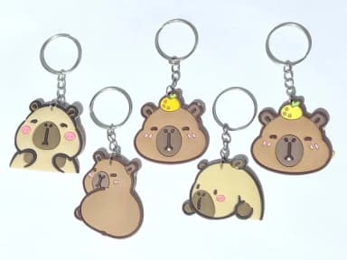 Chaveiro Capivara Emborrachado 4cm Pacote com 5 Unidades