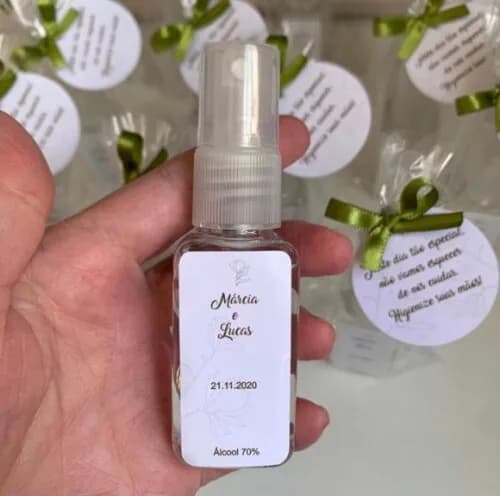 Álcool 70% Spray Lembrancinha casamento