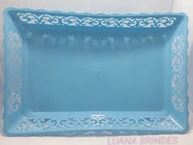 Travessa Provençal Azul de plástico - 36,5cm x 25cm - 1 unid