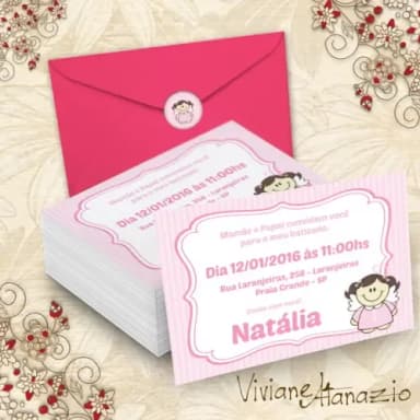 Convite Anjinha - 00298