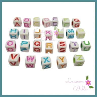 Dadinho Branco C/letras Coloridas - Pct c/3 alfabetos
