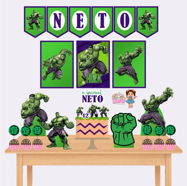 Kit Festa Só Um Bolinho O INCRÍVEL HULK - Decoração de Festa