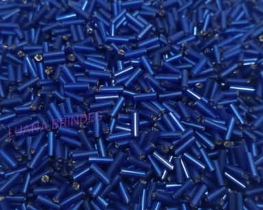 Canutilho Azul de acrílico - 3mm - pct com 50 gramas