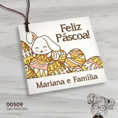 Tag Quadrada Páscoa - 00509