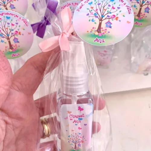 Álcool 70% Spray Lembrancinha maternidade Jardim Encantado