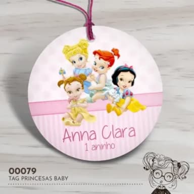 Tag Redonda Princesas Baby - 00079