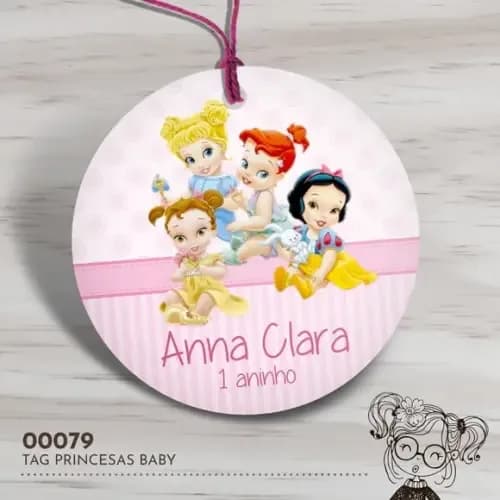 Tag Redonda Princesas Baby - 00079