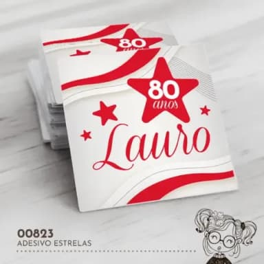 Adesivo Quadrado Estrelas - 00823