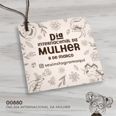 Tag Quadrada Dia Internacional da Mulher - 00880